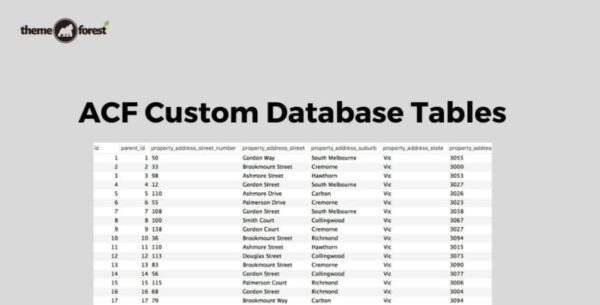 ACF Custom Database Tables 1.1.3