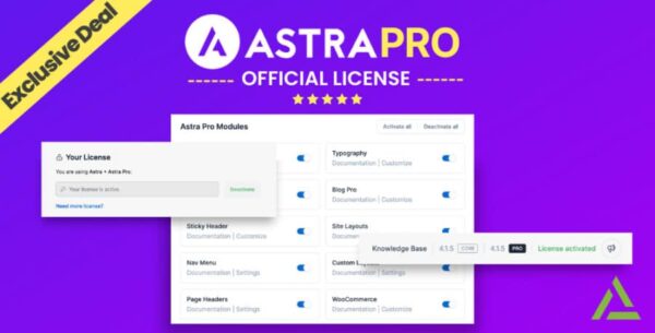 Astra Pro Addon For Astra Theme | Original License | One Time Payment – Exclusive Deal