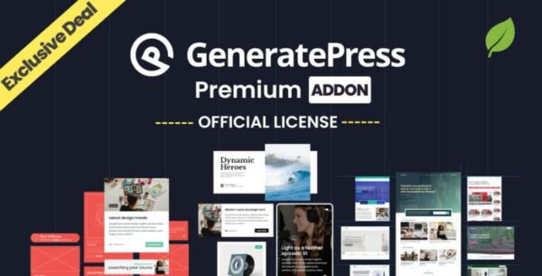 GeneratePress Theme Premium Addon | Original License | One Time Payment – Exclusive Deal