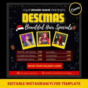 December Booking flyer, Christmas Booking Flyer, Book Now Flyer
