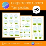 Dog Tag Canva Template, Editable Canva Frames