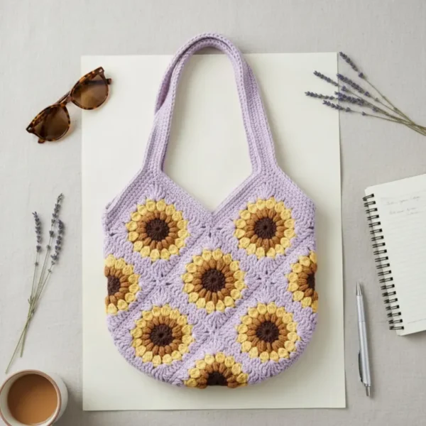 Sunflower Bag Pattern, Crochet Bag Pattern